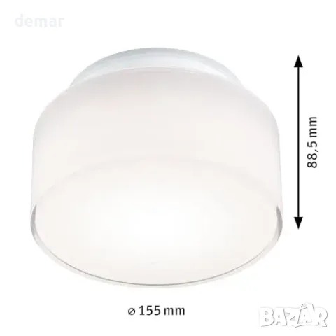 Бял LED плафон Paulmann 71081 Maro, 6,8 W, 430 lm, 3000 K, IP44, снимка 7 - Други стоки за дома - 56228511