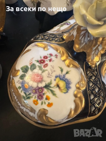 Dresden Porcelain RK Richard Klemm Germany  Circa 1904 Oval Footed Lidded Dresser Jewelry Код P1746, снимка 6 - Декорация за дома - 52980487