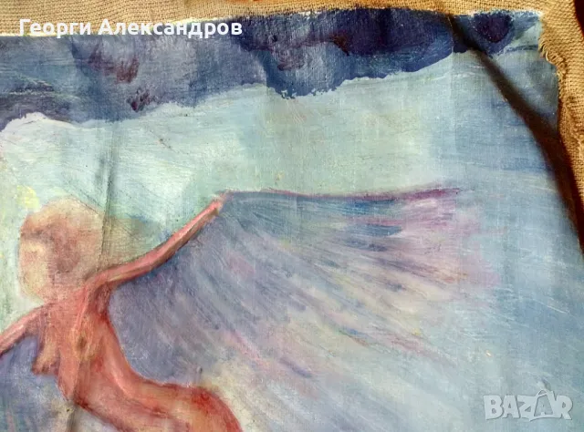 ЕРОТИКА - Стара МАСЛЕНА КАРТИНА, снимка 4 - Антикварни и старинни предмети - 48073540