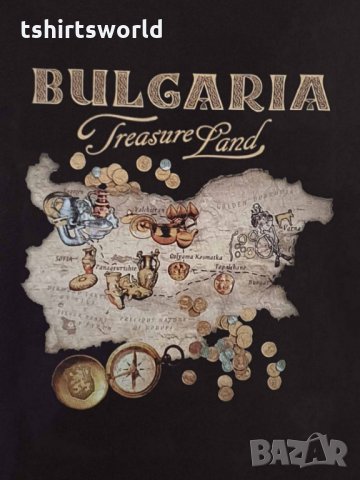 Нов мъжки суичър с трансферен печат TREASURE LAND (Земя на съкровища) България, снимка 3 - Суичъри - 31911859