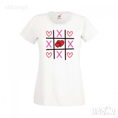 Дамска тениска Свети Валентин Tic Tac Toe Love 2, снимка 3 - Тениски - 35648717