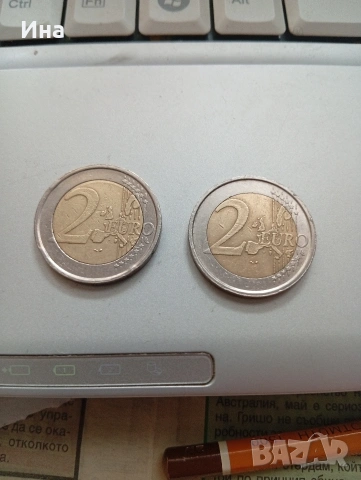 2 бр. монети х 2 евро от Италия сечени 2002 г., снимка 2 - Нумизматика и бонистика - 54088896