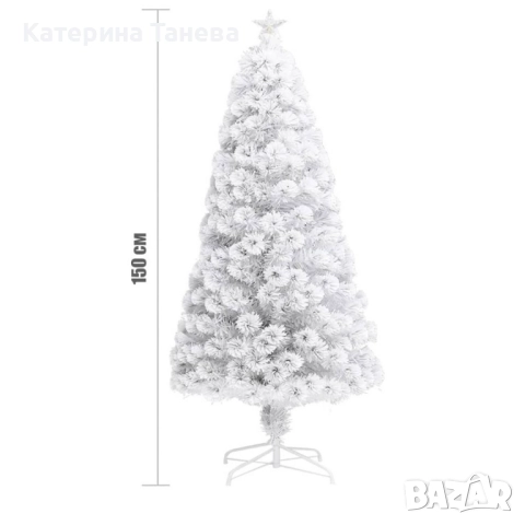 Изкуствена коледна елха - бяла, снимка 5 - Декорация за дома - 51885925