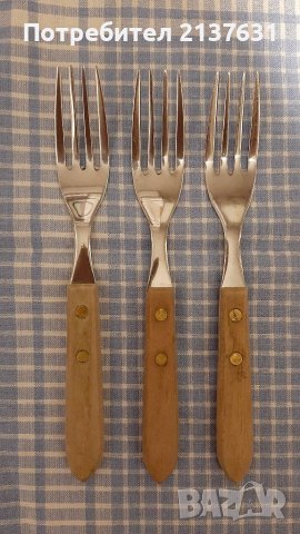 3 броя ВИЛИЦИ  EDELSTAHL с дървени дръжки , снимка 1