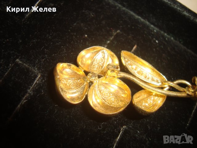 ПОЗЛАТЕНО СТАРО ЦВЕТЕ - БРОШКА ВИНТИДЖ ГРАДСКО БИЖУ 14496, снимка 7 - Антикварни и старинни предмети - 30637716