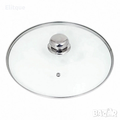 Стъклен капак с борд и отвор за пара Rosberg R51210GC20, 20см./22см./24см./26см/28см.