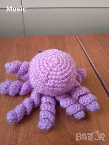 ✅НОВО Ръчно изработено октоподче - Hand Made, снимка 4 - Плюшени играчки - 40501405