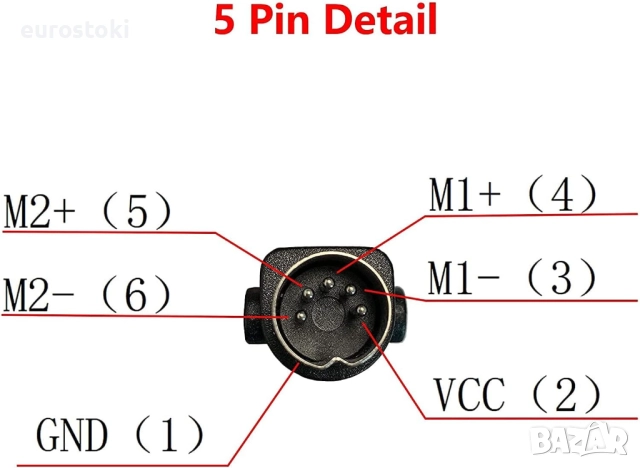 Ръчно вградено управление на двигателя за кресло Huachuang,  2 бутона, 5 пина, за кресло, снимка 2 - Други - 51765837