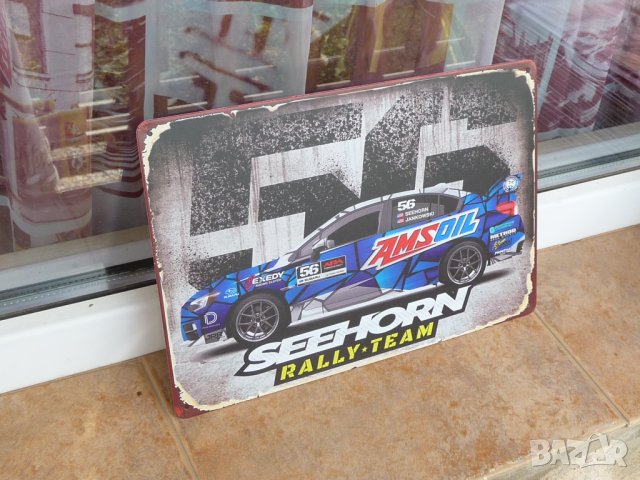 Rally team Subaru Seehorn метална табела кола рали Субару, снимка 2 - Декорация за дома - 42593445