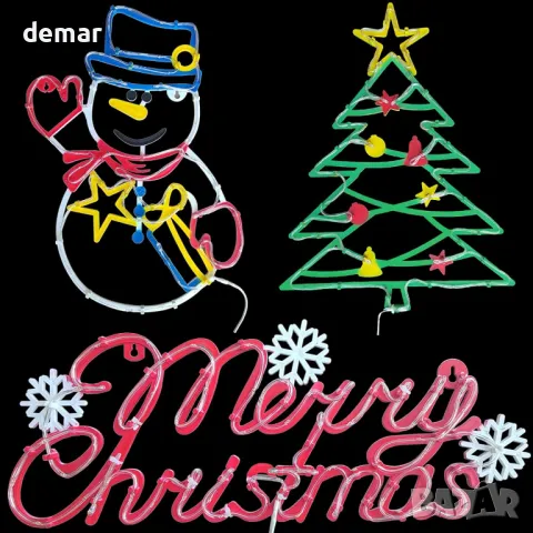 Коледни силуетни светлини, Опаковка от 3 USB водоустойчиви знаци,40 см, снимка 7 - Декорация за дома - 48213874