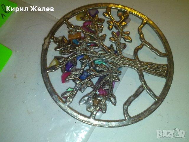 ПОСРЕБРЕНА ВИСУЛКА с МНОГО ЦВЕТНИ КАМЪЧЕТА АРТ МЕДАЛЬОН 71451, снимка 7 - Колиета, медальони, синджири - 29723026