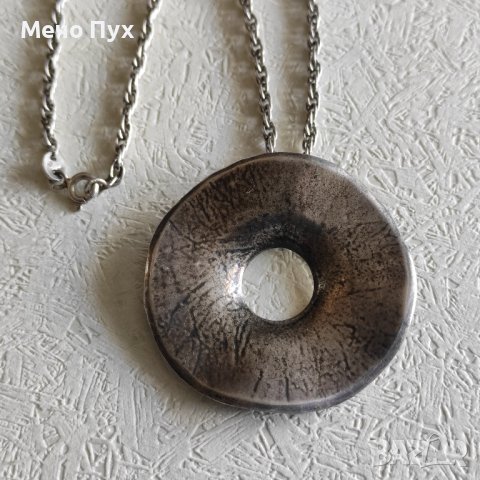 Сребърен синджир с висулка (201), снимка 3 - Колиета, медальони, синджири - 42863185