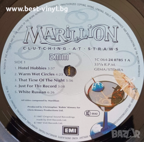 Грамофонна Плоча (Marillion - Clutching At Straws), снимка 3 - Грамофонни плочи - 52682714