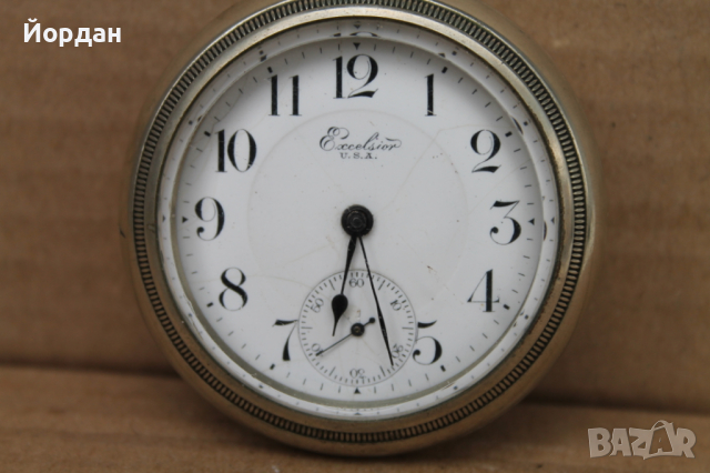 Американски джобен часовник ''Exelsior'', снимка 3 - Джобни - 44748314