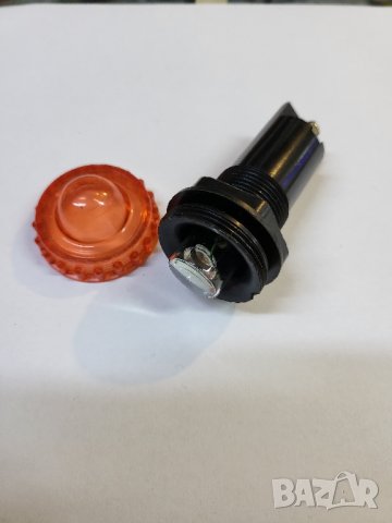  Индикаторна лампа Българска червена лампа глим 220 V, номинален ток 2 mA и цокъл E14 сигнална лампа, снимка 3 - Резервни части за машини - 39546794