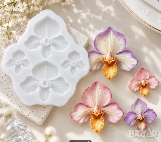 орхидея Phalaenopsis пеперудена цвят различни размери цвете силиконов молд форма фондан смола декор