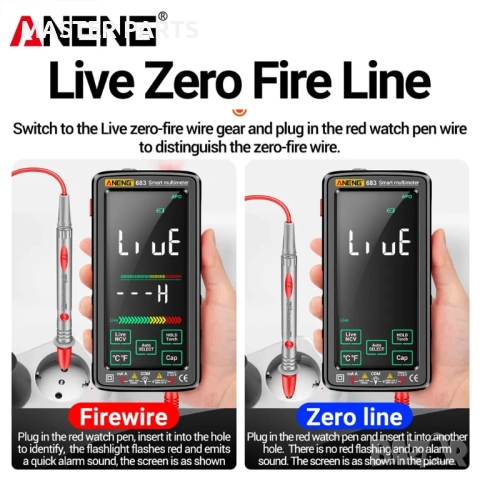 Смарт Мултиметър ANENG 683 Pro Сензорен Дисплей и Откриване на Кабели, снимка 2 - Други инструменти - 52867867