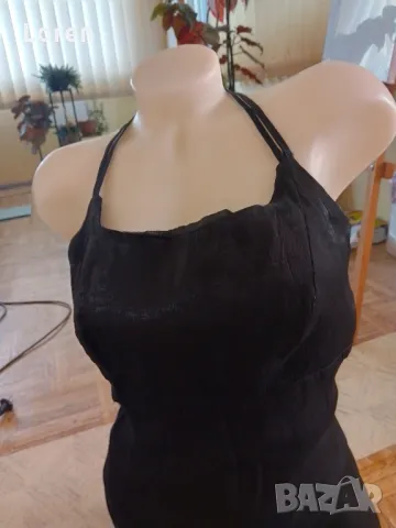 Черна дълга лъскава официална рокля с дълга цепка отзад , снимка 9 - Рокли - 49685876