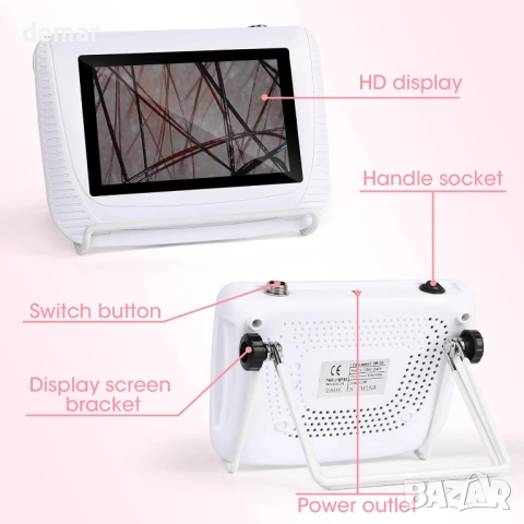 5-инчов HD екранен скенер на кожа и коса с 50X/200X увеличение, снимка 5 - Друга електроника - 54014177