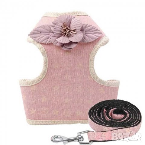 Нагръдник с повод за малко куче. Нагръдник за куче. Луксозни нагръдници за малки кучета. Повод, снимка 2 - За кучета - 30275948