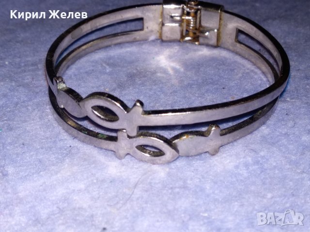 КРАСИВА СРЕБРИСТА ВИНТИДЖ АРТ ГРИВНА от БЛАГОРОДНА НЕРЪЖДАЕМА СТОМАНА 38049