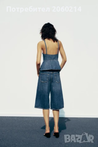 Ново Топ от деним на Zara, снимка 3 - Корсети, бюстиета, топове - 51116459