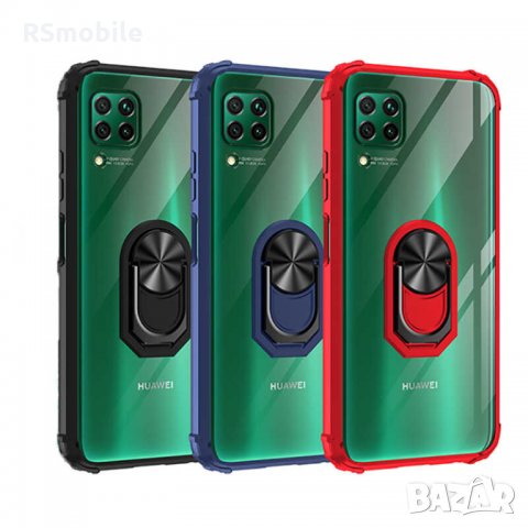 Huawei P40 Lite - Удароустойчив Прозрачен Кейс Гръб с Магнит Стойка, снимка 1