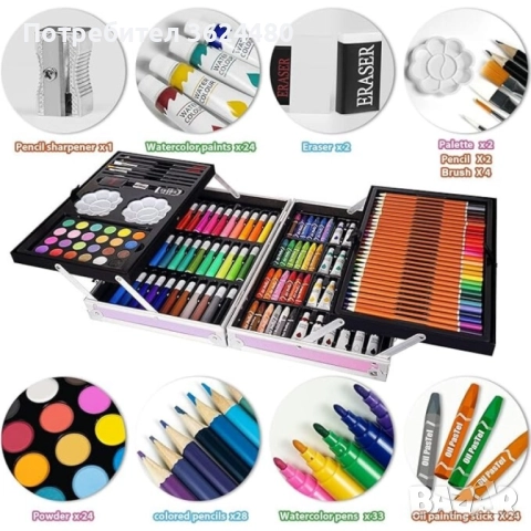 Детски Комплект за Рисуване 145 Части 4722, снимка 3 - Рисуване и оцветяване - 52566602