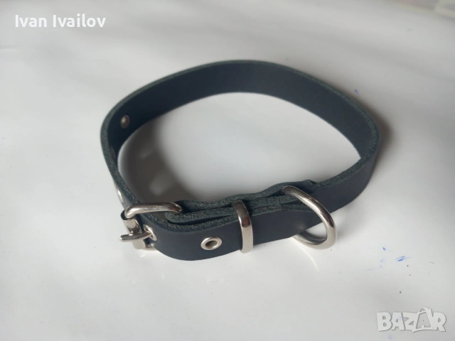 Кожени каишки за куче 45см – 2 цвята, естествена кожа, ширина 2см, снимка 2 - За кучета - 54352933