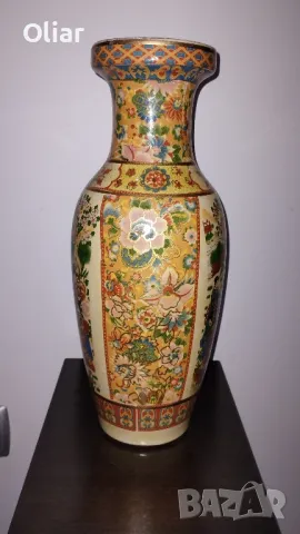 Красива ваза от керамика с ярки, цветни, китайски мотиви. , снимка 2 - Вази - 48182878