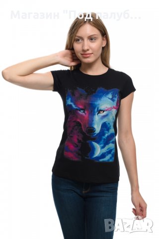 Нова дамска тениска с дигитален печат Вълк, GALAXY WOLF, Серия вълци, снимка 7 - Тениски - 29463595