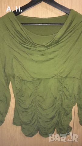 Зелена дамска блуза, снимка 2 - Блузи с дълъг ръкав и пуловери - 30757002