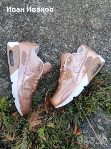 Оригинални маратонки  Nike Air Max 90 GS ‘Metallic Bronze’  номер 37,5-38, снимка 4 - Маратонки - 37449907