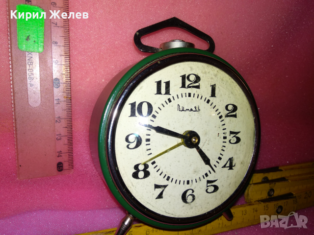 ВИТЯЗЬ Стар РЯДЪК МОДЕЛ КОЛЕКЦИОНЕРСКИ РУСКИ БУДИЛНИК МЕХАНИЧЕН НАСТОЛЕН ЧАСОВНИК ВИТЯЗ СССР 4525, снимка 7 - Антикварни и старинни предмети - 44549380