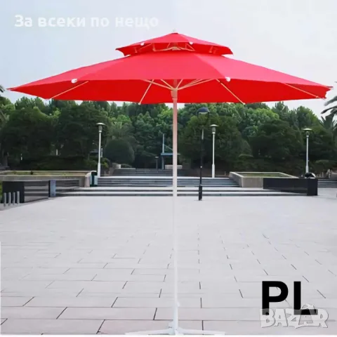 Градински Чадър С UV Защита С Ветроустойчива Клапа И Двоен Покрив – 220/220 см Код P591, снимка 8 - Градински мебели, декорация  - 50426836