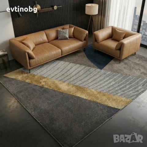 Абстрактен Модерен Килим 120х160см – Уникален 3D дизайн за Хол и Спалня, Противоплъзгащ и Миещ се, снимка 5 - Килими - 53883033