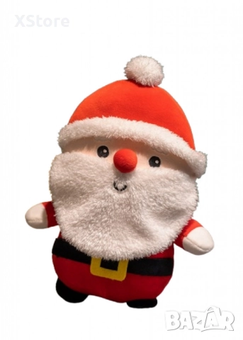 Коледна плюшена играчка 25см – Дядо Коледа или Еленче, снимка 2 - Плюшени играчки - 52441986