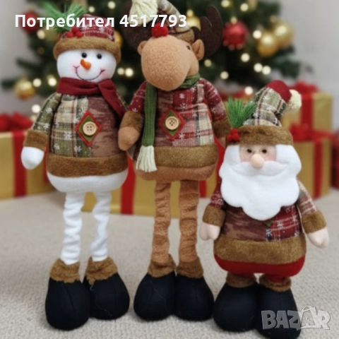 Голяма коледна играчка  Елен, Снежен човек или дядо Коледа - разтягаща до 50см, снимка 2 - Декорация за дома - 52570548