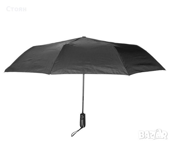 Чадър за дъжд Автоматичен черен 30,5 см, снимка 2 - Други - 42877746
