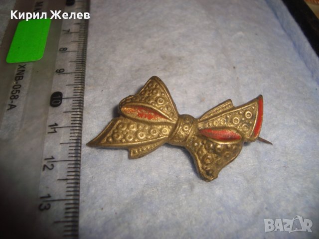 19 Век СТАРИННА БРОНЗОВА с ПОЗЛАТА РЕТРО БРОШКА ПАНДЕЛКА РЪЧНА МАЙСТОРСКА ИЗРАБОТКА за КОЛЕКЦИЯ 4261, снимка 4 - Антикварни и старинни предмети - 37722078