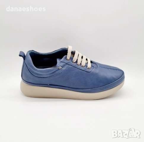 Дамски спортни обувки от естествена кожа в синьо , снимка 4 - Дамски ежедневни обувки - 40461285