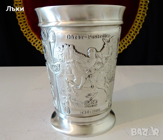 Чаша от калай,халба 300 мл.,стари телефони,конник,Дюрер. 