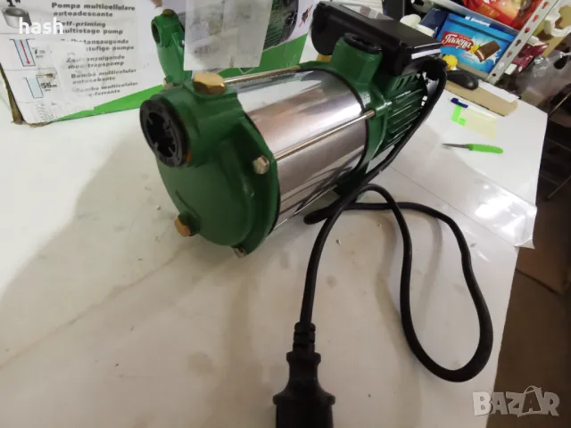 Ribimex Самозасмукваща многостъпална повърхностна помпа с 5 турбини - неръждаема стомана, снимка 4 - Напояване - 48570610