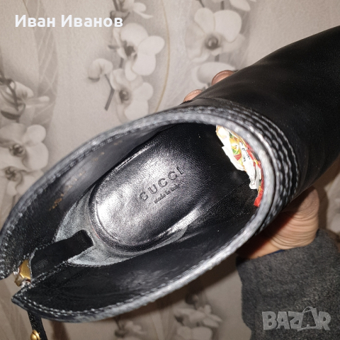GUCCI  Diane с цип на глезена от телешка кожа обувки на ток номер 37, снимка 9 - Дамски обувки на ток - 44605563
