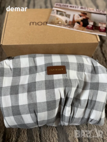 Бебешко кенгуру Momcozy от естествен памучен лен, шахматна дъска, снимка 8 - Кенгура и ранички - 51730396