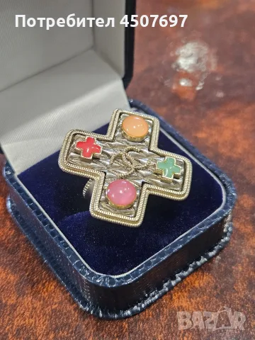 Пръстен Chanel CC Multicolor Gripoix c кръст