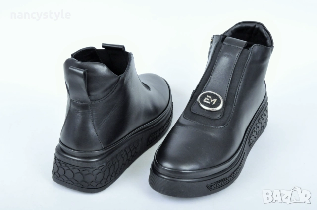 ЗИМА'25'26! Подплатени дамски боти от естествена кожа, снимка 3 - Дамски боти - 51719619