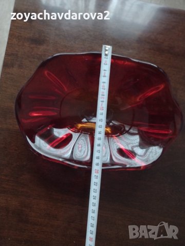 СТАРА МУРАНО КРИСТАЛНО СТЪКЛО ФРУКТИЕРА, КУПА, снимка 3 - Антикварни и старинни предмети - 36597445