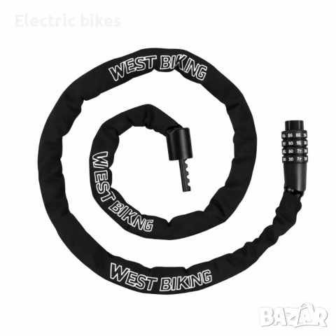 Катинар за колело WEST BIKING 115см – Верига с код против кражба