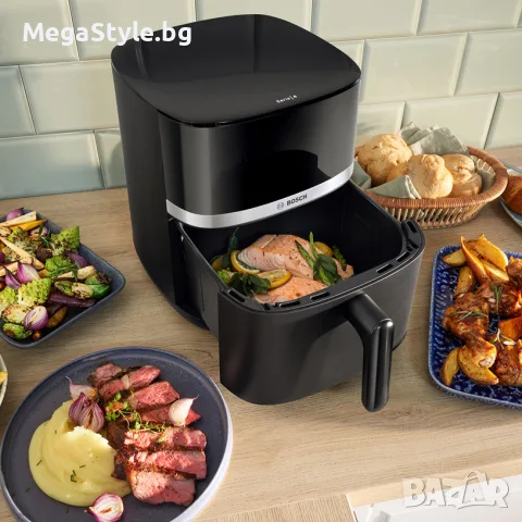 Уред за здравословно готвене BOSCH MAF462B0 6.10 L, ТАЙМЕР, ЧЕРЕН, снимка 3 - Фритюрници - 56085006